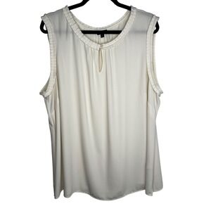 Talbots Woman 3X Sleeveless Ivory Tank Keyhole Neckline‎ Career wear Workwear